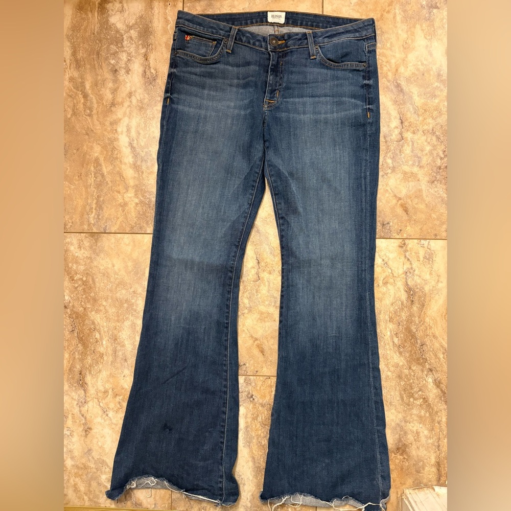 Hudson Flare Distressed Hem Denim Jeans Women’s 32